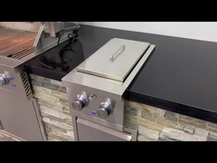 Stainless Steel Bbq Outdoor Gas Grill Built In Double Side Burner 12.6