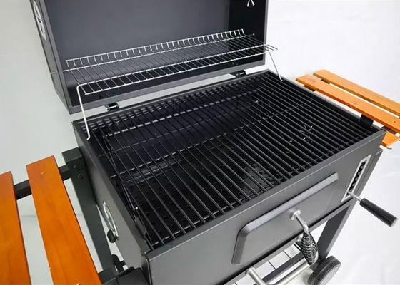 Foldable Freestanding Charcoal Grills Portable Barbecue Side Tables Smoker 79.4 Lbs