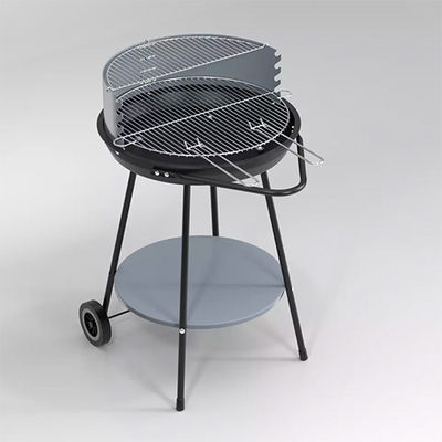 20 Inch Round Charcoal Bbq Grill With Smoker Simple Camping Barbecue Trailer