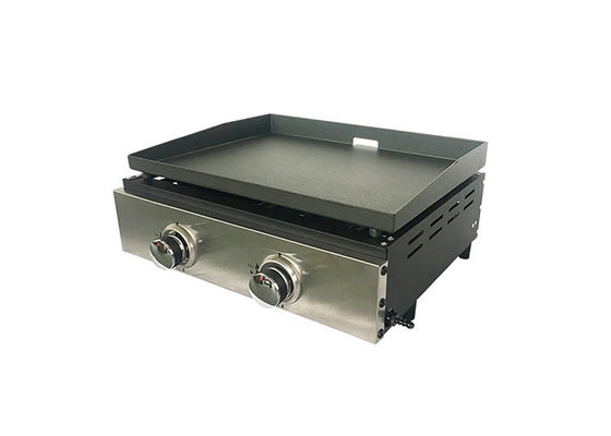 20 Inch 2 Burner Freestanding Gas Griddles BBQ Tabletop Portable Kitchen Smokeless
