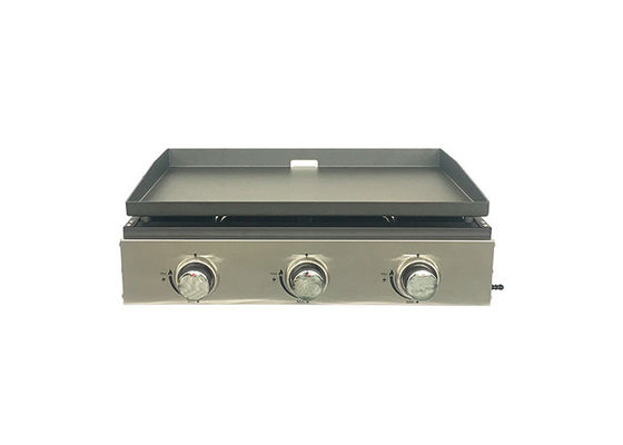 22 Inch 3 Burner Freestanding Gas Griddle Camping BBQ Grill Plancha Table Top Travel Flat Plate