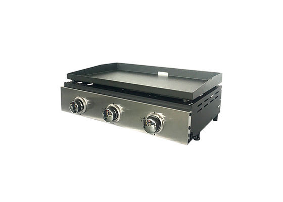22 Inch 3 Burner Freestanding Gas Griddle Camping BBQ Grill Plancha Table Top Travel Flat Plate