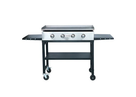 4 Burner Gas Griddle Grill Outdoor Flat Top Cart Portable Tabletop Barbecue Gas Grill
