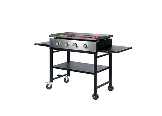 4 Burner Gas Griddle Grill Outdoor Flat Top Cart Portable Tabletop Barbecue Gas Grill