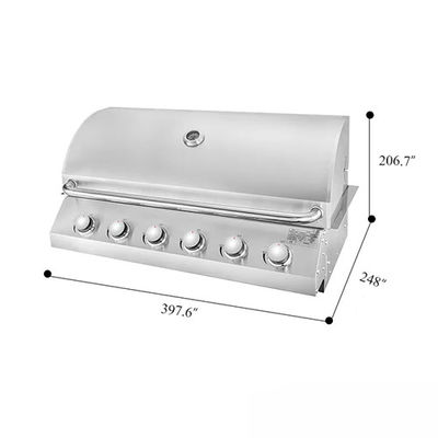 6 Burner Built In Bbq Gas Grill With Side Burner And Rotisserie 38 Inch
