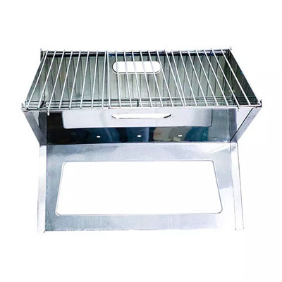 Large Stainless Steel Charcoal Bbq Grill Foldable Barbeque Grill Outdoor Camping 44x34.5cm