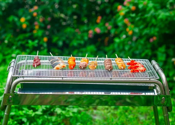 Small Portable Charcoal Bbq Grill For Camping Outdoor Backyard Household Simple 35.24"