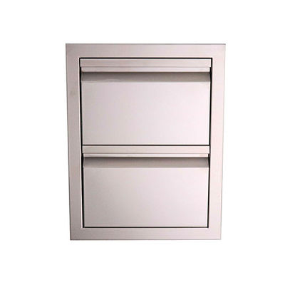 Outdoor Built In Bbq Drawers And Doors Double Storage 22"