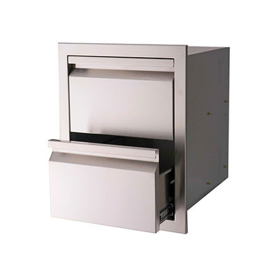 Outdoor Built In Bbq Drawers And Doors Double Storage 22"