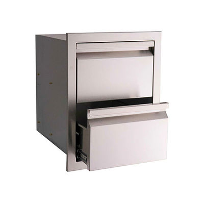 Outdoor Built In Bbq Drawers And Doors Double Storage 22"
