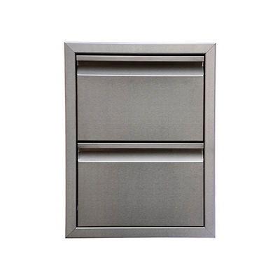 Metal Bbq Island Trash Drawer Patio Built In Double Access Outdoor Kitchen Cabinets 50.7 Lbs