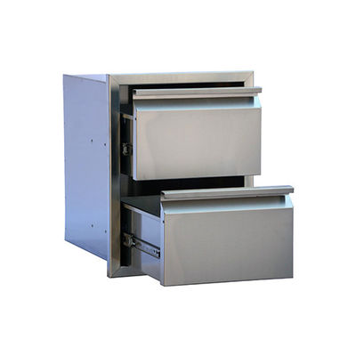 Metal Bbq Island Trash Drawer Patio Built In Double Access Outdoor Kitchen Cabinets 50.7 Lbs