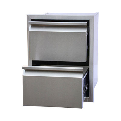 Metal Bbq Island Trash Drawer Patio Built In Double Access Outdoor Kitchen Cabinets 50.7 Lbs