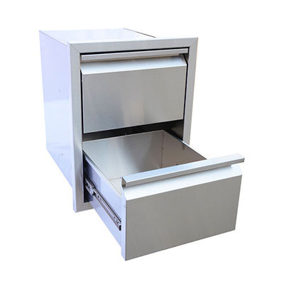Metal Bbq Island Trash Drawer Patio Built In Double Access Outdoor Kitchen Cabinets 50.7 Lbs
