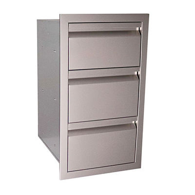 Grill Stainless Steel Drawers For Outdoor Bbq Kitchens 20 Inch BBQ Triple Storage