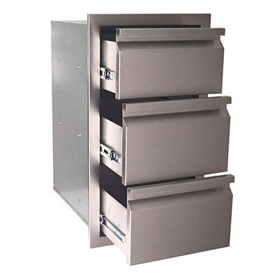 Grill Stainless Steel Drawers For Outdoor Bbq Kitchens 20 Inch BBQ Triple Storage