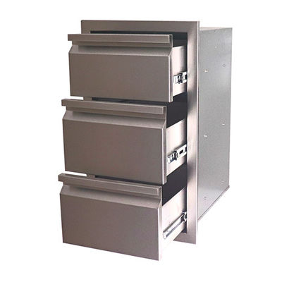 Grill Stainless Steel Drawers For Outdoor Bbq Kitchens 20 Inch BBQ Triple Storage