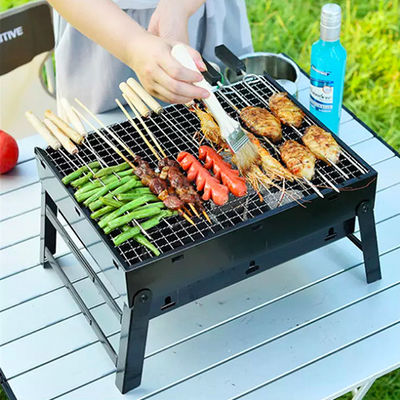 Bbq Collapsible Charcoal Grills Portable Charcoal Barbecue Outdoor Fireproof 13.78"