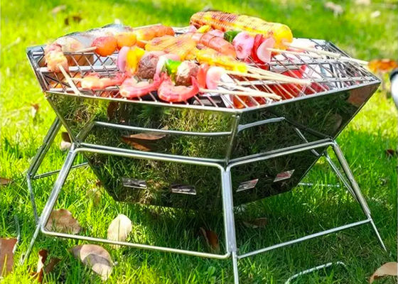 20 Inch Fold Up Charcoal Grill Bbq Collapsible Camping Grill Pellet Wood Stove Home