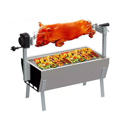 Stainless Steel Charcoal Bbq Grill With Rotisserie Spit Roast 125lb Capacity