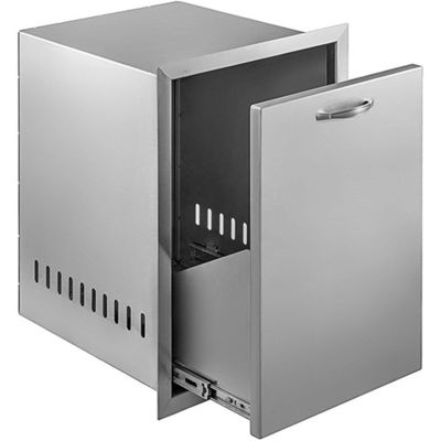 Trash Bin BBQ Storage Drawers Barbecue Narrow Rollout Stainless Steel  20.4"