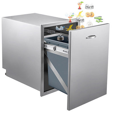 Trash Bin BBQ Storage Drawers Barbecue Narrow Rollout Stainless Steel  20.4"