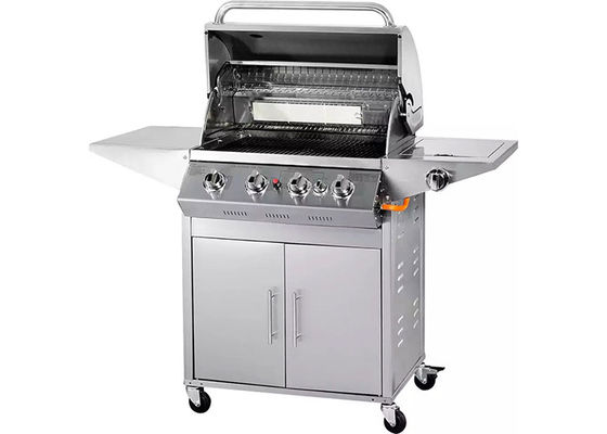 4 Burner Freestanding Gas Griddle BBQ Grill Stainless Steel 430 25 Inch
