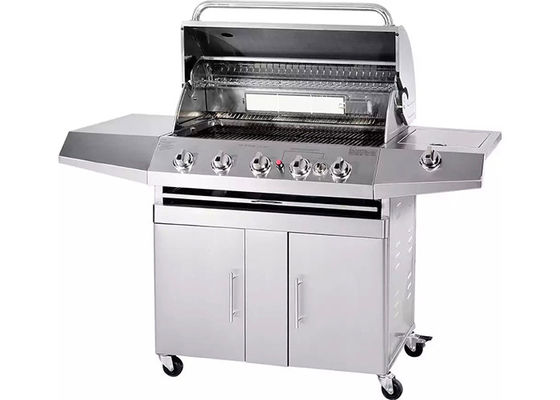 32 Inch Small Freestanding Gas Bbq Grill Outdoor Portable Camping Garden 5 Burner