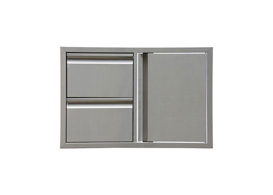 68.3 Lbs Outdoor Kitchen Door Drawer Combo Cooking Bbq Grill Island Built In Two Drawers