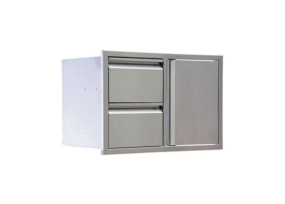 68.3 Lbs Outdoor Kitchen Door Drawer Combo Cooking Bbq Grill Island Built In Two Drawers