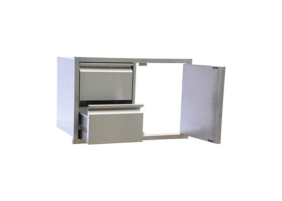 68.3 Lbs Outdoor Kitchen Door Drawer Combo Cooking Bbq Grill Island Built In Two Drawers