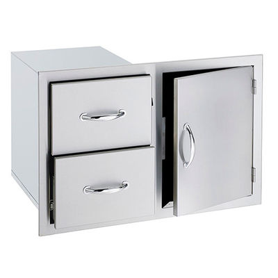 32.8" Outdoor Kitchen Door Drawer Combo Built In BBQ Grill Cabinet Set