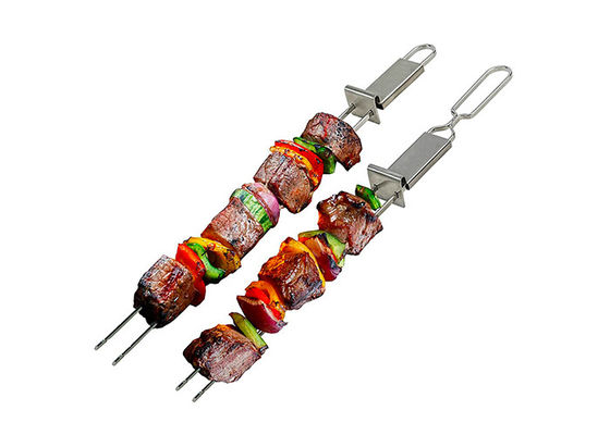 chicken Barbeque Grill Accessories bbq Grill Skewers Slider Reusable Metal Kebab Sticks