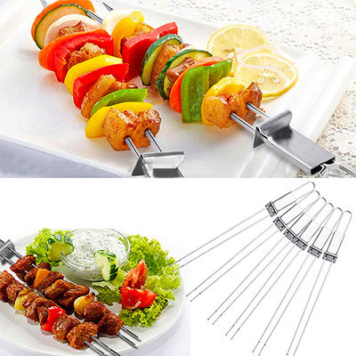 chicken Barbeque Grill Accessories bbq Grill Skewers Slider Reusable Metal Kebab Sticks