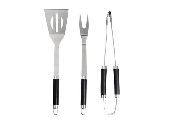 Portable Bbq Utensils 3 Pieces Stainless Steel Cooking Barbeque Grill Accessories 14.6"
