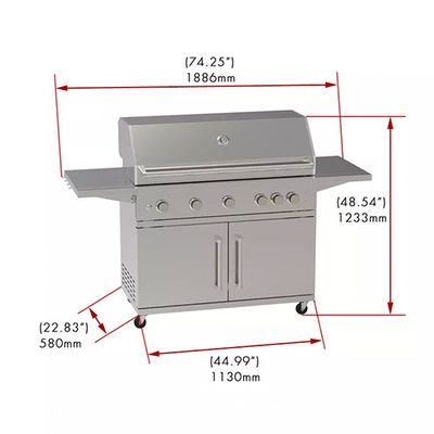 Lpg Freestanding Bbq Units Standing Gas Grill Barbecue Flat Top With Trolley