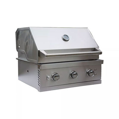 28 Inch 3 Burner Gas Grill Built In Bbq 12000 Btu Side Burner grill