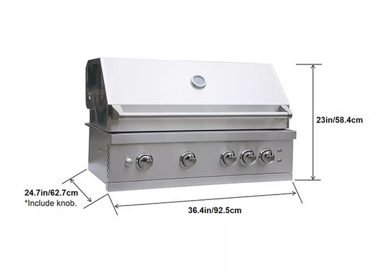 32" 30" 4 Burner Bbq Built In Gas Grills With Smoker Box
