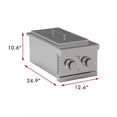 Stainless Steel Bbq Outdoor Gas Grill Built In Double Side Burner 12.6" X 10.6" X 24.9"