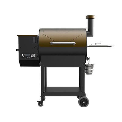 Portable Wood Pellet Bbq Grill Trolley Meat Vertical Smoker Outdoor Charcoal 52.4"