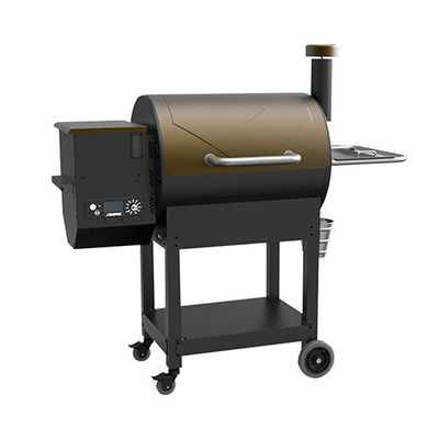 Portable Wood Pellet Bbq Grill Trolley Meat Vertical Smoker Outdoor Charcoal 52.4"