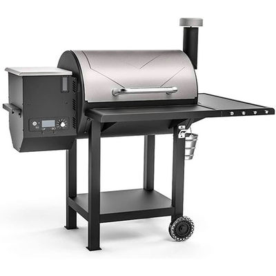 Gourmet Chimney Pellet Smoker Grills Portable With Side Table Charcoal Trolley 143 Lbs
