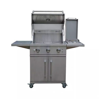 3 Burner Barbeque Gas Grills Lpg Gas For Caravan BBQ With Cabinet Wheels