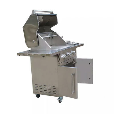3 Burner Barbeque Gas Grills Lpg Gas For Caravan BBQ With Cabinet Wheels
