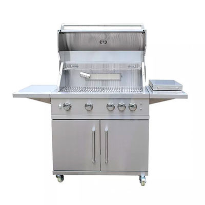 Built In Barbeque Gas Grills Set Outdoor Barbeque 3 Burner With Smoker 66 Inch
