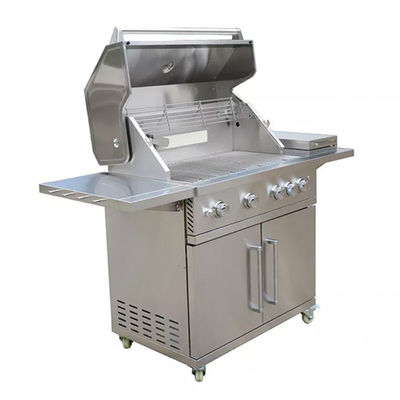 Built In Barbeque Gas Grills Set Outdoor Barbeque 3 Burner With Smoker 66 Inch