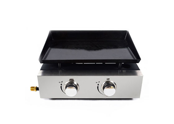 2 Burner Gas Griddle Top Grill For Gas Stove Flat Tabletop Barbecue 18.5" X 14.4"