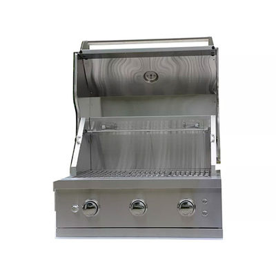 28 Inch Stainless Steel Gas Barbeque Grill For Home 3 Burner Bbq Built In 12000 BTU