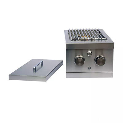 Outdoor Propane Gas Barbeque Grill Backyard Commercial Natural Gas Double Side Burner