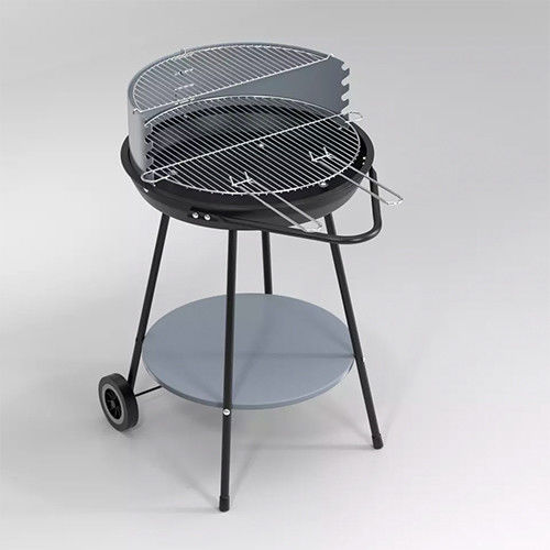 20 Inch Round Charcoal Bbq Grill With Smoker Simple Camping Barbecue Trailer